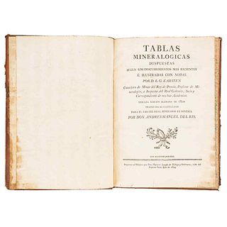 Karsten, D. L. G. Tablas Mineralógicas Dispuestas Según los Descubrimientos más recientes. México: 1804.