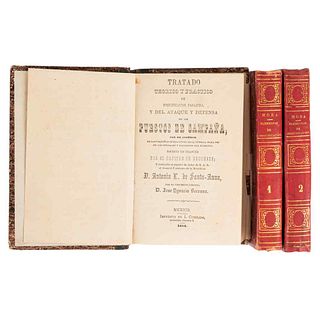 Tratado Teórico y Práctico de Fortificación Pasajera / Elementos de Fortificación. México: 1854 y 1855. Pieces: 3.