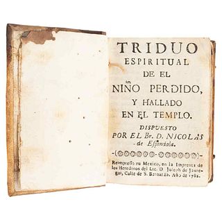 Miscelánea de Novenas, Trisagios, Septenas, Triduos, para Santas y Santos. México, siglo XVIII. Engraving.