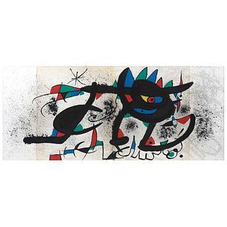 JOAN MIRÓ, from the binder Gravures pour une exposition, Pierre Matisse, New York, 1973, Signed in iron, Screenprint, 11.8 x 27.5" (30 x 70 cm)