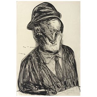 JOSÉ LUIS CUEVAS, Self Portrait in the Room #523, Signed and Dated México 1986, Screenprint w/o printing number, 35.4 x 23.6" (90 x 60 cm)