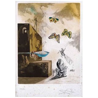 SALVADOR DALÍ , Eggs and butterflies, Signed, Etching on Japanese Paper, 283 / 300, 16.5 x 12.7" (42 x 32.5 cm)