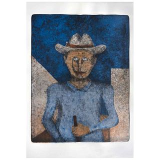 RUFINO TAMAYO, Hombre de Oaxaca, 1991, Unsigned, Screenprint w/o printing number, 28.6 x 21.9" (72.7 x 55.8 cm)