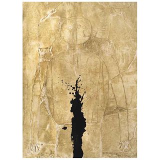 RUFINO TAMAYO, Figura sobre estuco, 1976, Signed, Mixograph 91 / 100, 29.9 x 22" (76 x 56 cm)