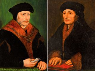 A PAIR OF PORTRAITS AFTER HANS HOLBEIN THE YOUNGER (GERMAN 1497-1543)
