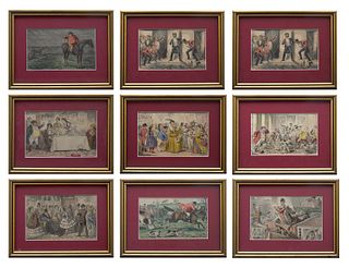 A GROUP OF NINE CARICATURE DRAWINGS BY JOHN LEECH (BRITISH 1817-1864)