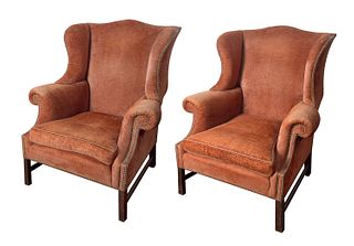 A PAIR OF GEORGE III-STYLE WINGBACK CHAIRS