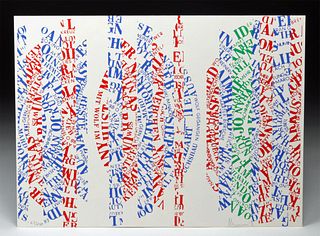 Ferdinand Kriwet "Sehtext-Collage"Serigraph, 1970