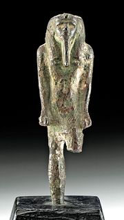Egyptian Late Dynastic Bronze Figure - Striding Pharaoh