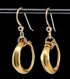 Wearable Roman 18K+ Gold Hoop Earrings - 3.5 g
