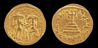Byzantine Constans II w/ Constantine IV Gold Solidus 5g