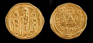 Byzantine Heraclius Constantine w/ Heraclonas Gold Coin