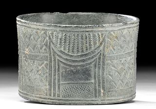 Fine Bactrian Schist Bowl w/ Incised Decorations