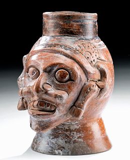Maya Toltec Plumbate Pottery Trophy Head
