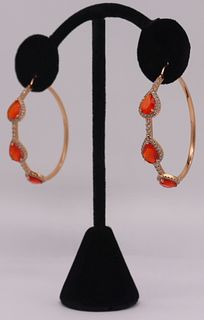 JEWELRY. Pair of 14kt Rose Gold, Diamond, and