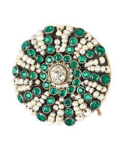 A RUSSIAN GOLD AND SEED PEARL BROOCH, WORKMASTER ALEXANDER TILLANDER, ST. PETERSBURG, LATE 19TH CENTURY
