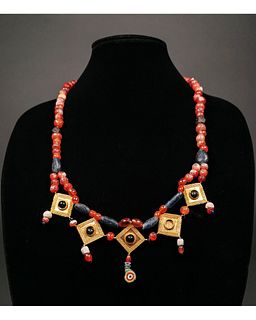 GREEK GOLD AND STONE NECKLACE