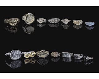 COLLECTION OF MEDIEVAL PEWTER RINGS