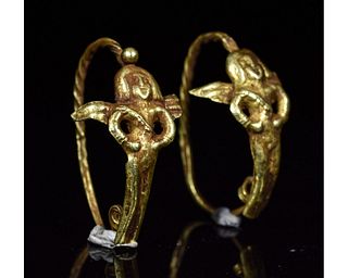 GREEK GOLD EARRINGS WITH CUPIDS