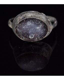 VIKING PERIOD SILVER RING WITH GEM