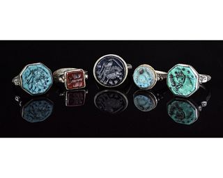 COLLECTION OF FIVE TRIBAL RINGS