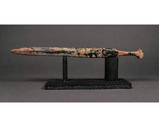 ANCIENT BRONZE AGE DAGGER WITH HANDLE