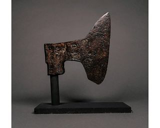MEDIEVAL IRON BATTLE AXE WITH MAKER'S MARKS