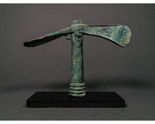 WESTERN ASIATIC BRONZE AGE BATTLE AXE WITH FACE