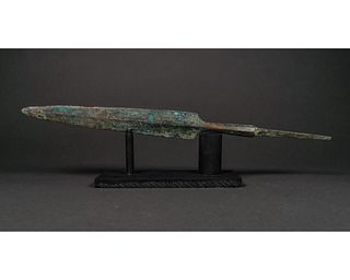 LARGE GREEK ARCHAIC SPEAR ON STAND