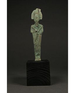 EGYPTIAN BRONZE OSIRIS ON STAND