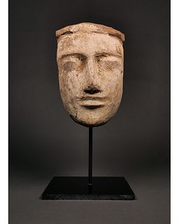 EGYPTIAN WOODEN MASK ON STAND