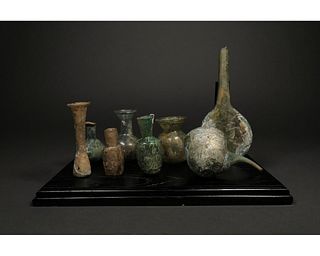 COLLECTION OF ROMAN GLASS VESSELS