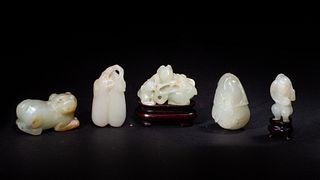 Group of 5 Chinese Jade, Ming and Qing