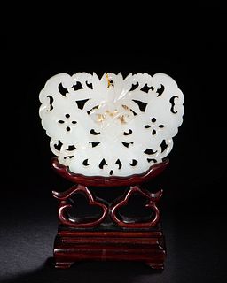 Chinese Jade Plaque with Butterfly, 18–19th Century