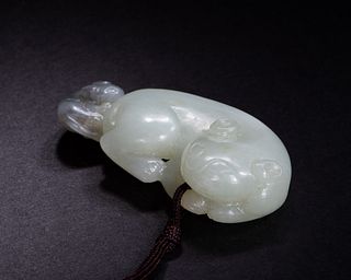 Chinese Jade Carving of Cats, 18th-19th Century