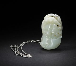 Chinese Jade Hulu Gourd Pendant, 19th Century