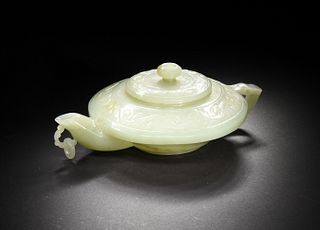 Chinese Jade Carved Teapot, 20th Century