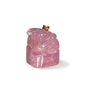 Chinese Pink Tourmaline Toggle, 19th Century