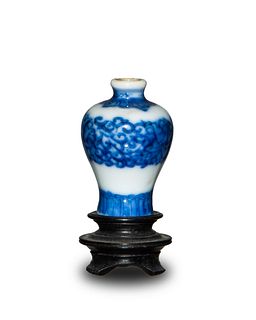 Chinese Miniature Blue & White Meiping, 19th Century