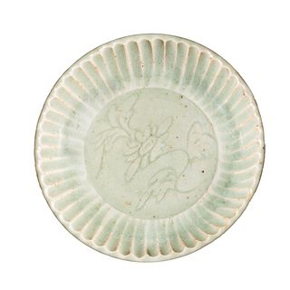 Chinese Longquan Celadon Cylinder Dish, Ming