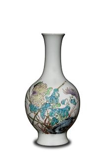 Chinese Porcelain Vase with Cricket, Republic