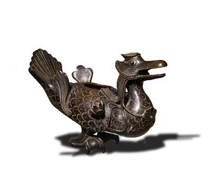 Chinese Bronze Duck Incense Burner, 18-19th Century