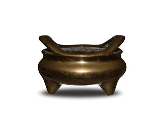 Chinese Bronze Tripod Incense Burner, 19th Century