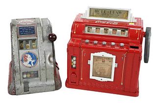 Two Vintage One Cent Slot Machines
