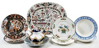 Nine Decorated Ceramic Service Pieces