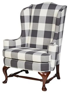 Queen Anne Style Upholstered Armchair
