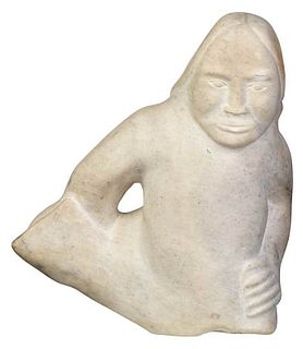 Large Inuit Carved Marble Sedna Sculpture