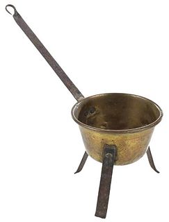 Brass and Iron Spider Leg Cooking Pot 