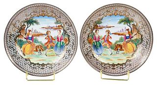 Pair of Chinese Enamel and Gilt Decorated Bowls
