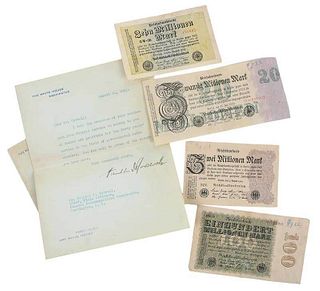 Presidential Ephemera and German Banknotes